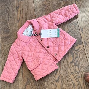 Joules Coral Quilted Kids Puffer Coat 3-6 months baby newborn NWT
